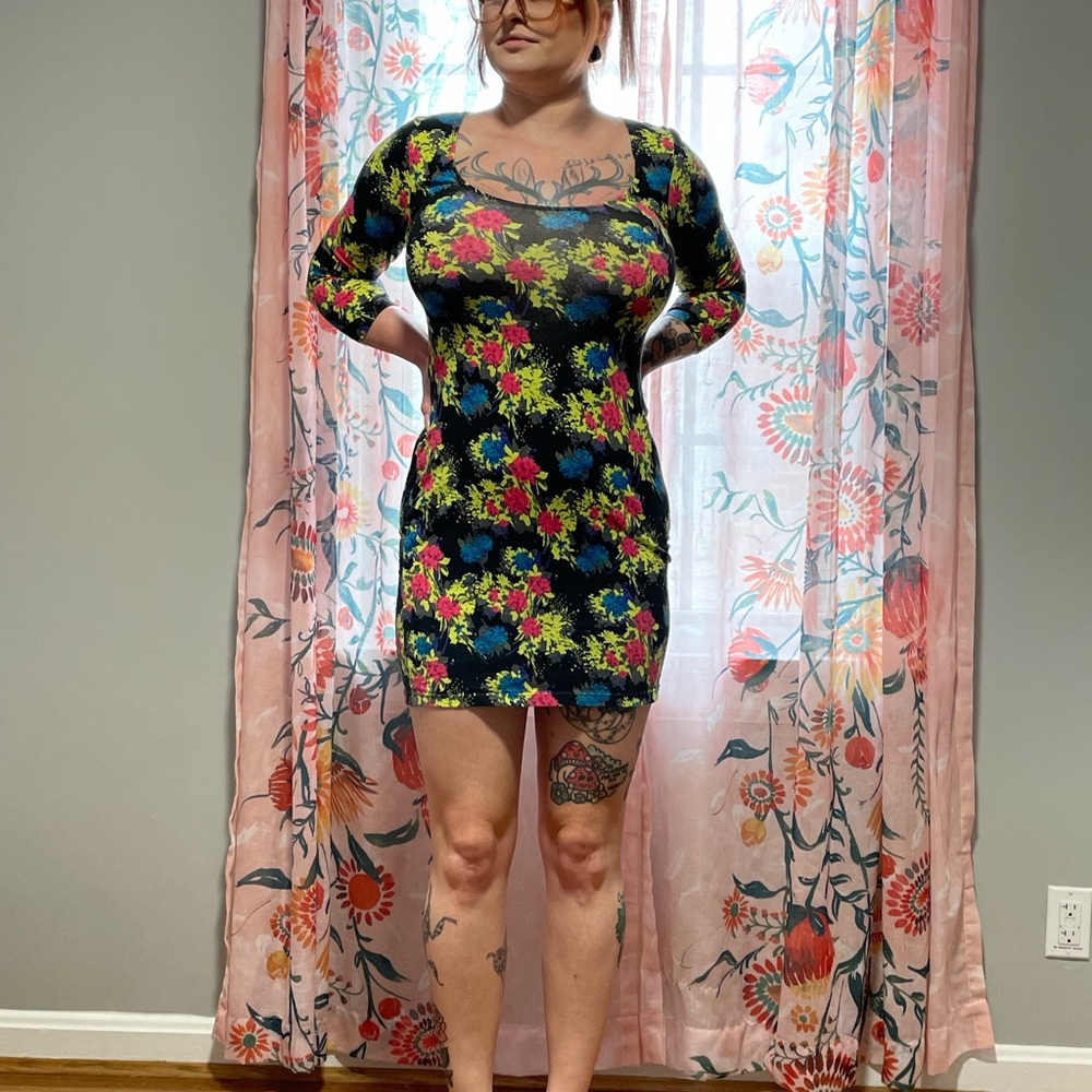 Floral Multicolor Bodycon Dress